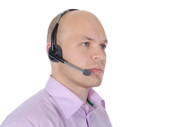 Az ember a fülhallgatóval — Stock Fotó