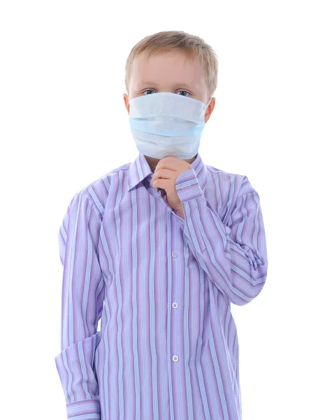 Boy v lékařské maska — Stock fotografie