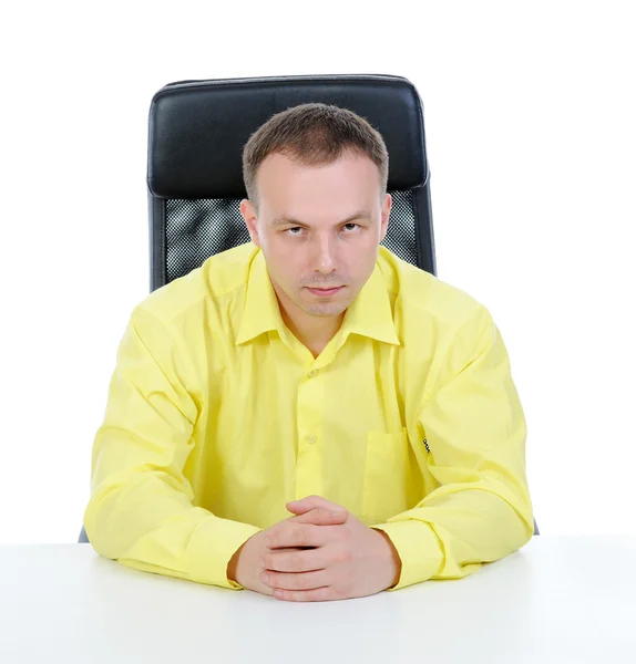 Man in a yellow shirt — Stock Photo, Image