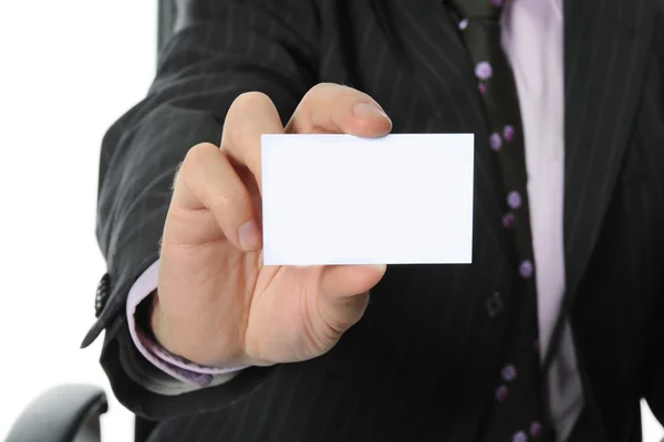 Businessman handing a blank — Stock Photo, Image
