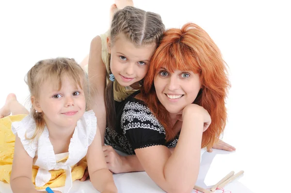 Mother with her daughters. — Stock Photo, Image