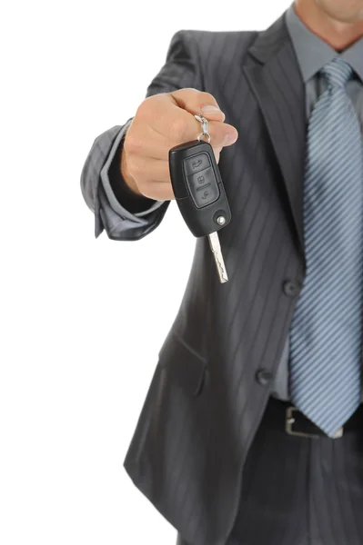 Businessman gives the keys to the car — Stock Photo, Image