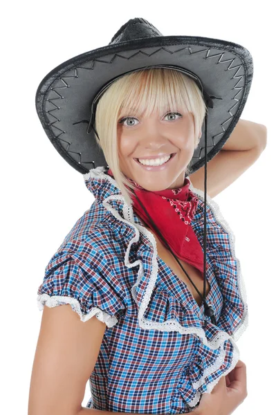 Jonge beauti cowgirl. — Stockfoto