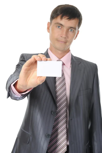 Homem entregando um branco — Fotografia de Stock