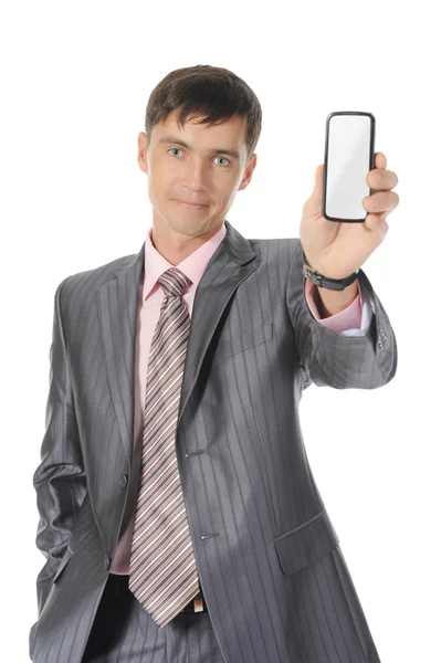Człowiek przekazanie telefonu — Zdjęcie stockowe