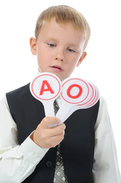Boy learns to read — Stock Photo, Image
