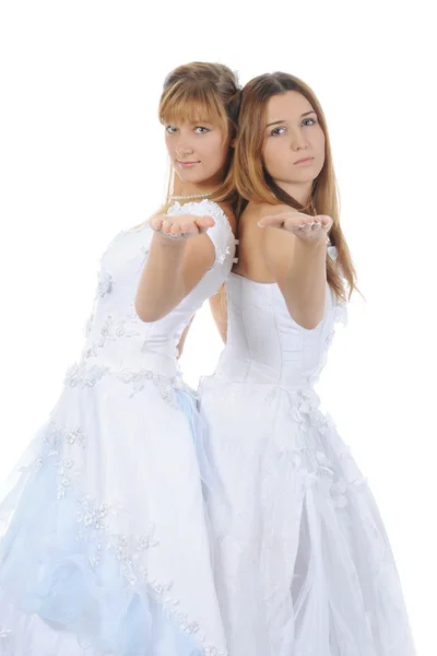Duas noiva bonita — Fotografia de Stock