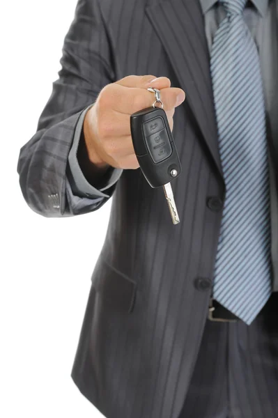 Podnikatel dává klíče k autu — Stock fotografie