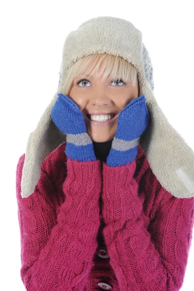 Kvinna i winter stil — Stockfoto