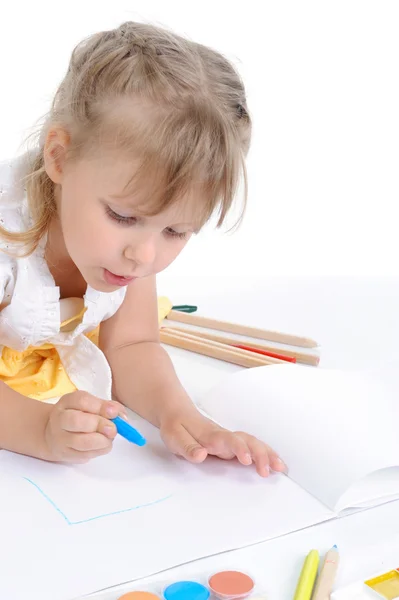 Girl draws Stock Picture