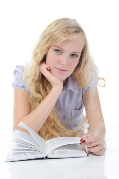 Young girl reading book — Stock Photo, Image