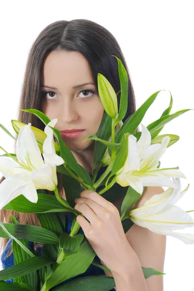 Woman with lily — Stock Photo, Image
