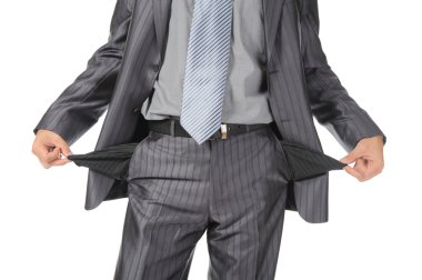Man with empty pockets clipart