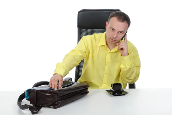 Affärsman som pratar i telefon. — Stockfoto