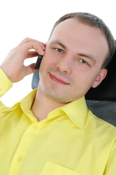 Επιχειρηματίας μιλάει στο τηλέφωνο. — Φωτογραφία Αρχείου