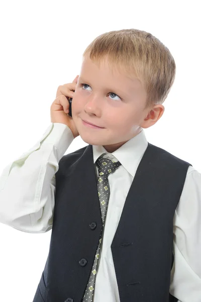 Jongen aan de telefoon.. — Stockfoto