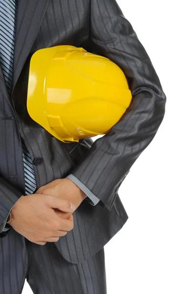 Homem com capacete de construção — Fotografia de Stock