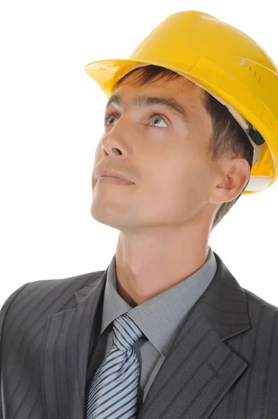 Homme avec casque de construction — Photo