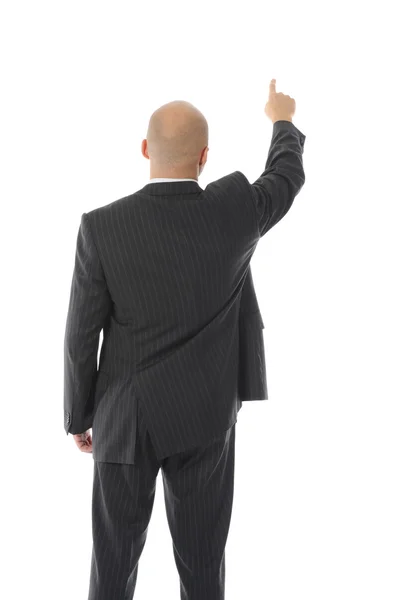 Empresário aponta mão para cima — Fotografia de Stock