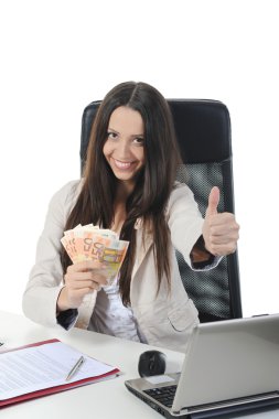 Joyful businesswoman clipart