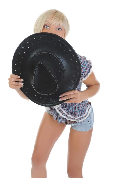 Young beauti cowgirl. — Stock Photo, Image