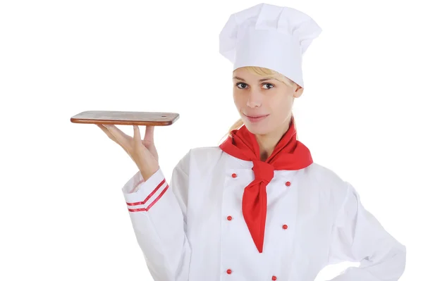 Pohledný mladý kuchař v uniformě. — Stock fotografie