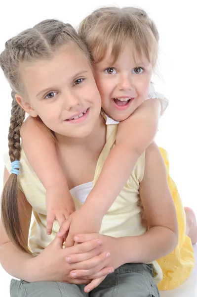 Portrait of two happy sisters. — Stock Photo, Image