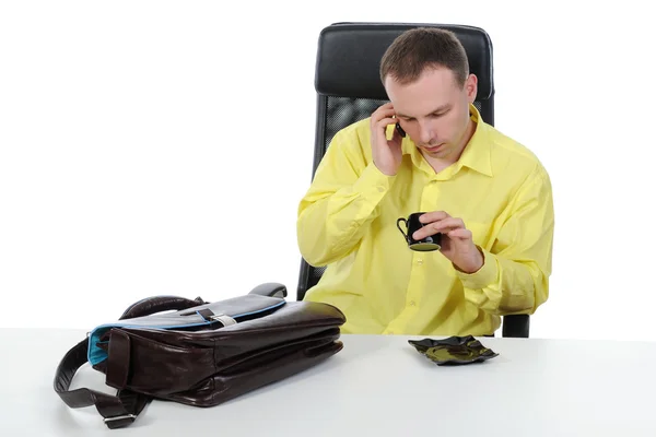 Επιχειρηματίας μιλάει στο τηλέφωνο. — Φωτογραφία Αρχείου