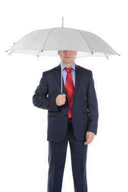 şemsiye ile işadamı görüntüsü