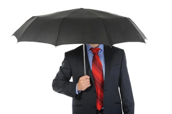 stock image Image of a businessman with umbrella