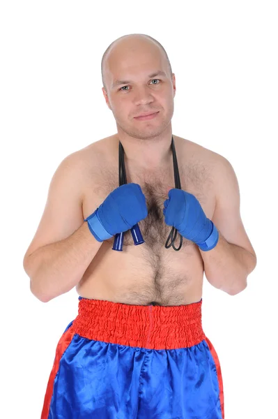 Boxer em uma posição defensiva — Fotografia de Stock