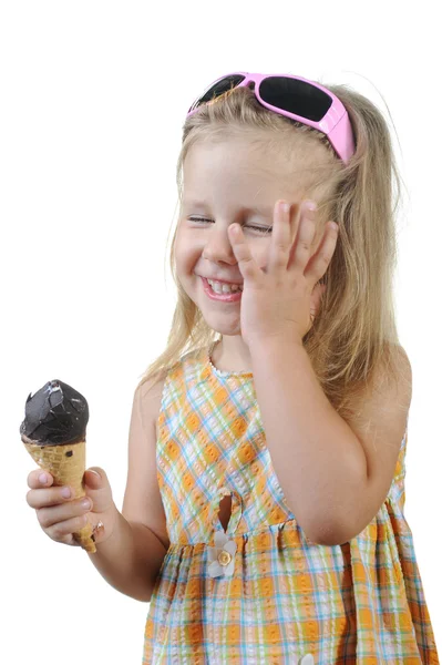 Barnätande glass. — Stockfoto