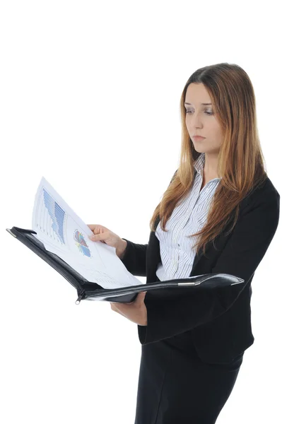 stock image Businesswoman holding documents