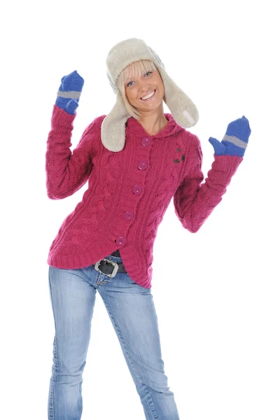Vrouw in winter stijl — Stockfoto