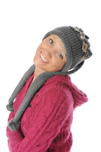 Молодая женщина в зимнем стиле — стоковое фото