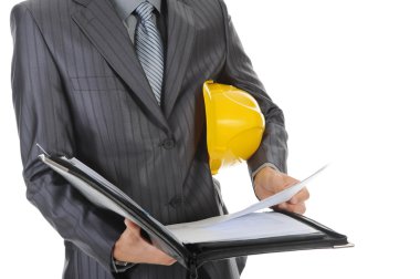 inşaat kask ile işadamı