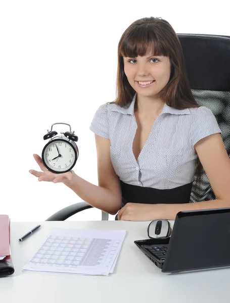 Happy business woman in the office. Royalty Free Stock Images