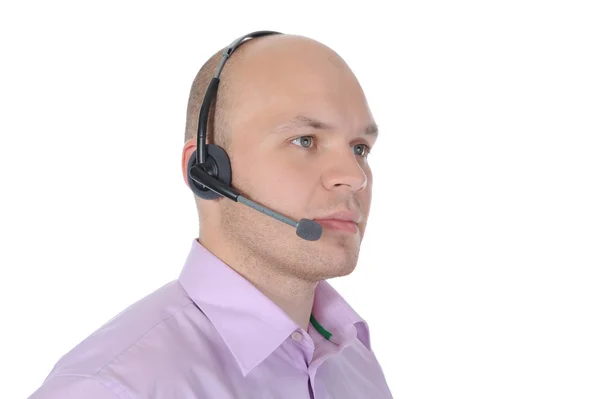 Az ember a fülhallgatóval — Stock Fotó