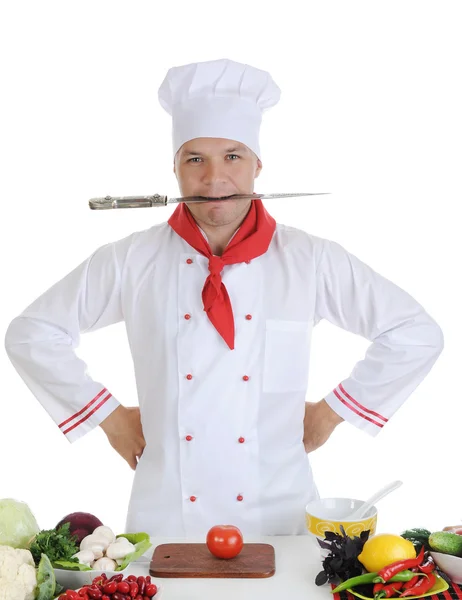 Šéfkuchař v restauraci — Stock fotografie