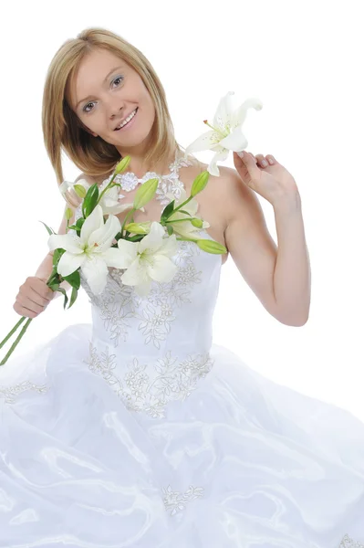 新娘带着一束花 — 图库照片