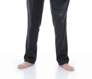 Bare feet businessman. clipart