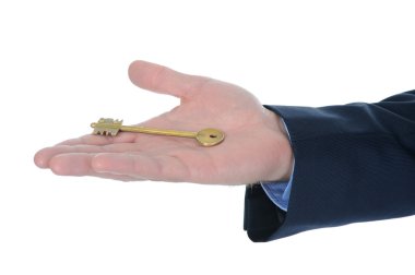 Businessman gives the key clipart