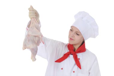 Handsome young chef in uniform. clipart