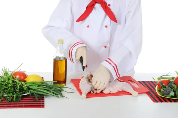 Knappe jonge chef-kok in uniform. — Stockfoto
