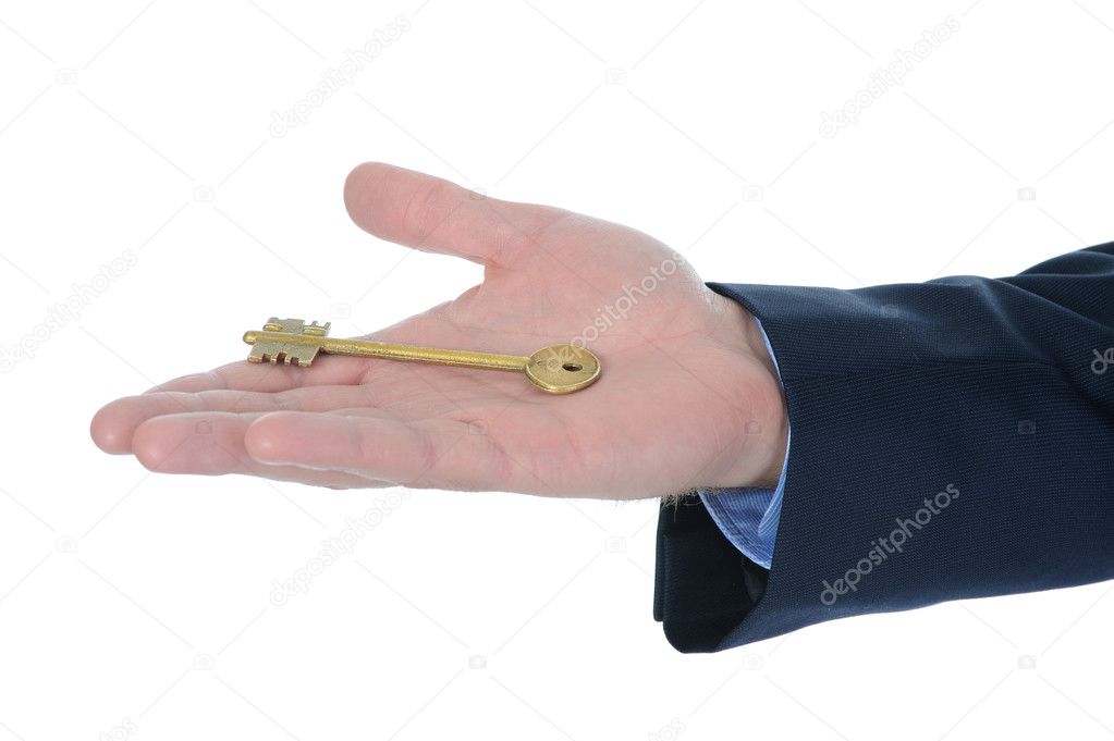 Businessman gives the key