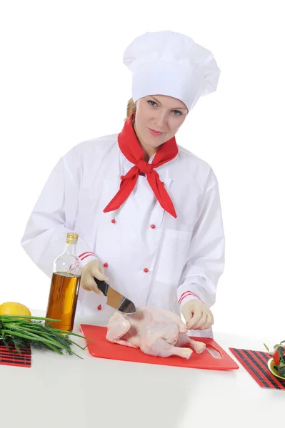 Stilig ung kock i uniform. — Stockfoto