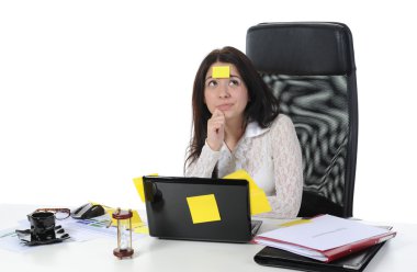 Woman with laptop clipart