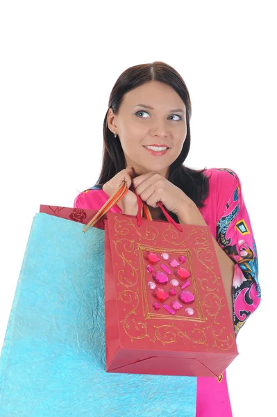Girl with the bag. — Stock Photo, Image