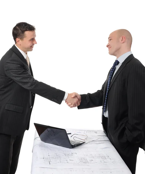 握手的两个商业伙伴 — 图库照片