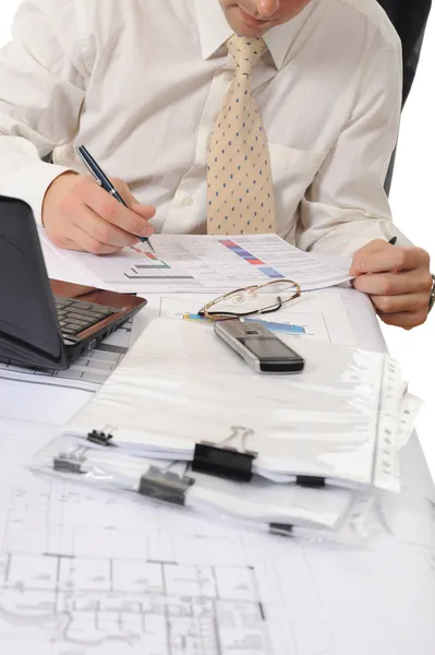 Business person hands working with document — Stock Photo, Image